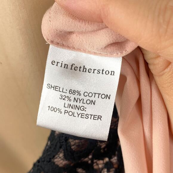 Erin Fetherston Black Pink Lace Overlay Cocktail Party Dress SZ 2 - Picture 8 of 10